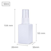 액체 오일 시약 식품 등급 HDPE 용기 누출 방지 리필 병 용 뚜껑이 있는 빈 사각형 플라스틱, 50ML translucent