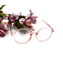 가볍고 예쁜 코랄 원형 패션 포인트 동글한 안경테 (1+1)