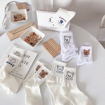 토이앤스티치 큐티 드로잉 중목 여성 패션 양말 10컬레 1세트 학생 주니어 겸용