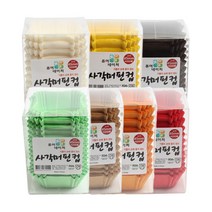 더팩컴퍼니 노르딕색지 사각머핀컵45mm 7종, 1통, 그린