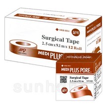 메디플러스포아 (살색)대 2.5cmX9.1m/메디/종이/반창고/밴드/의료용, 12개