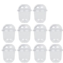 과일초음파세척기 야채 농산물 도라지 굴 농약 식당 U 컵 플라스틱 우유 차 케이크 일회용 투명 음료 미니 용기 디저트 주스 마시는 뚜껑 아이스크림 10 세트, [01] transparent