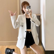 Momolatti 여성용 더블 오버핏 트랜드 자켓
