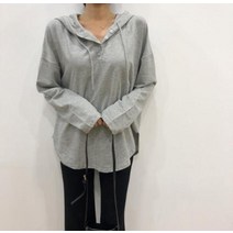- 네츄럴 루즈핏 옆트임 후드 티셔츠 4color