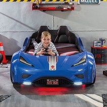 [쁘띠라뺑] 드림카베드 GTS 어린이 유아 자동차침대 블루(LED헤드라이트 사운드 리모컨, 상세 설명 참조