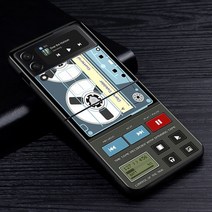 카메라 배터리 계산기 케이스 삼성 갤럭시 Z 플립 3 5G 4 블랙 하드 휴대폰 커버 Z 3 4 PC 쉘 Zflip3 Coque