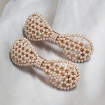 진주 바레트 자동핀 둥근리본 예쁜 명품 헤어 집게 바나나 똑딱 옆머리 앞머리 올림머리 핀 어린이집 크리스마스 생일 선물