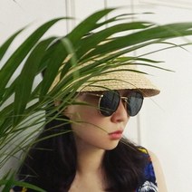 기타 바보사랑[앞머리]둥근 골드 블랙 메탈 선글라스