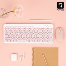 [로이체] 슬림형 2블럭 블루투스 키보드 RK-4300 [무선/키보드/멀티페어링/거치대], 네이비