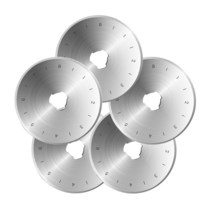 제이즈 공구 원형 커터 나이프 2/5 개 45mm 강철 로터리 리필 블레이드 패치 워크 패브릭 가죽 바느질 도구, [01] 10Pcs