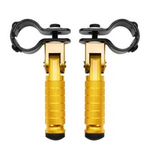 CNC 알루미늄 오토바이 부품 8mm 범용 페달 모터사이클 카트 스쿠터용 접이식 발판 풋 페그 1 쌍, YELLOW