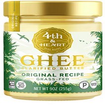 4th & Heart Original Grass-Fed Ghee 9 Ounce Keto Pasture Raised Non-GMO Lactose and Casein Free, 1, 9oz