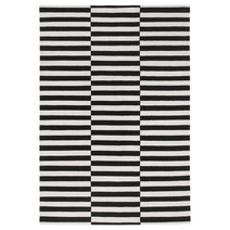 이케아 STOCKHOLM 스톡홀름 평직러그 - 핸드메이드/스트라이프 블랙/오프화이트 170x240 cm