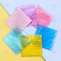 뽁뽁이 안전 봉투 하트 모양 에어캡 선물 포장 완충제 파스텔 포토카드 10X10cm 1P, B 퍼플