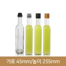 유리병 사각투명250g(A) (계량더블캡), 투명, 1개