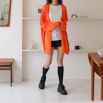 여자 남자 11컬러 비비드 베이직 브이넥 박시 가디건