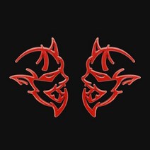 2개1set 오토바이 엠블럼 레드 메탈 자동차/오토바이 도깨비 자동차 차량용 자동차튜닝용품 스티커/엠블럼
