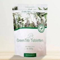 vivanutria 바이오 그린 트리오 펠릿 500g | 통제된 유기농 재배에서 i 스피루리나 클로렐라 앰프에서 추출한 2000개의 정제 첨가물이 없는 보리풀 나는 부드럽게 가공되, 1000g