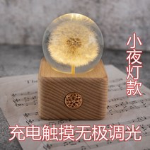 엘리멘탈 비비스테리아 무드등 오르골 미니 유리 수정 구슬 플라워 엠버 웨이드 애니 영화, J. 민들레(무드등)_큰 (8cm 직경) 볼