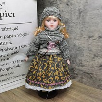 비스크인형 도자기인형 레트로 인데리어 장식소품, 03.그린 스트라이프(약 41 cm)
