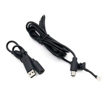 Xbox 360 용 USB 브레이크 어웨이가있는 4 핀 유선 컨트롤러 인터페이스 케이블, 검은색, 1개