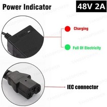 전동킥보드 충전기 TANGSPOWER 48V 2A 전기 자전거 납산 배터리 57.6V 전자 스쿠터 오토바이, 에게, 3P플러그