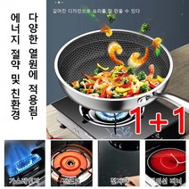 1+1 눌어붙지 않는 벌집 프라이팬 타이타늄합금 코팅 프라이팬 인덕션 쿡웨어 프라이팬 28cm/30cm, 덮개 없이 28cm*2