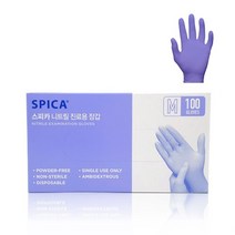 스피카 니트릴 비멸균글러브 Nitrile Glove 바이올렛 100매/팩, 중(M)