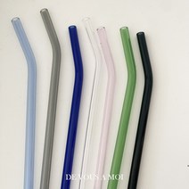 친환경 유리 빨대 내열 유리 스트로우 7color, 블루