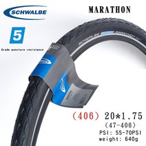 1PCS Schwalbe 마라톤 MTB 도로 자전거 타이어 16 20 26 인치 스틸 와이어 찌르기 방지 700C 작은 직경 펑크 방지 타이어, 마라톤 20X1.75