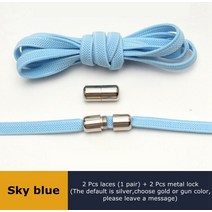 금속 잠금 라운드 탄성 끈 플랫 패션 안전 신발 끈 모든 종류의 신발 게으른 끈