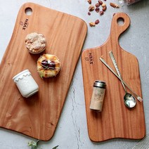 뒤틀림방지 통원목 마호가니 우드 도마 홈카페 플레이팅, 마호가니 도마 핸들