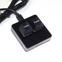 미니 바로 가기 키보드 Ctrl-C 복사 접착제 기계식 스위치 DIY 프로그래밍 가능 OSU 2 키 키패드 블랙 화이, 한개옵션2, 04 Black, 02 블루 스위치