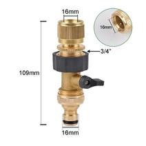 관수자재 점적호스 24 방향 황동 정원 호스 분배기 탭 Y형 급수 커넥터 야외 수도꼭지 34 인치, 4D