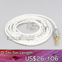 LN006551 4.4mm 2.5mm 8 코어 실버 도금 OCC 이어폰 케이블 젠하이저 IE8 IE8i IE80 IE80s 금속 핀용, [05] 3m, [08] Type C plug