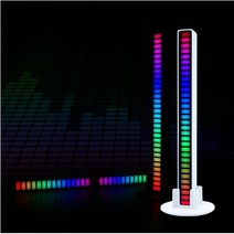 1 1 음악소리반응 사운드 댄싱 USB연결 5V RGB 이퀄라이저 LED 스틱바 무드등 뮤직라이트 실내 인테리어조명, 블랙 화이트
