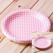 리시안제이 23CM 종이접시 핑크 10개입 펄프접시 일회용종이그릇