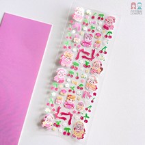 리리월드 다이어리 꾸미기 감성 다꾸 귀여운 고양이 씰 스티커, 06체리레드