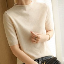 [랜덤플레이] 반목 베이직 슬림 반팔 니트 티셔츠