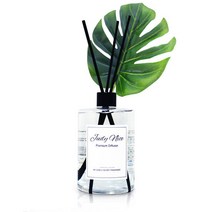 쥬디니스 디퓨저 리필 500ml+몬스테라 조화 장식 스틱, 향선택:15_블랙베리베이+몬스테라 조화