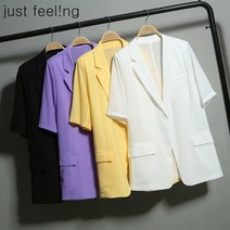 여름/루즈핏/캐주얼/반팔자켓/여성/쉬폰/정장자켓
