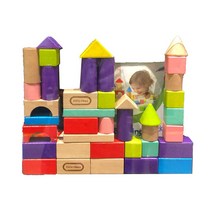 LITTLETIKES 리틀타익스 모소리없는 원목블록 원목블럭 100PCS 3세이상용, 원목
