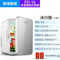 미니냉장고 소형 무소음 냉장고 에너지 절약 저에너지 소비 미니 약차 압축기 화장품 저장 자동차, 14. PD16 냉장 Glacier Yinche 이중