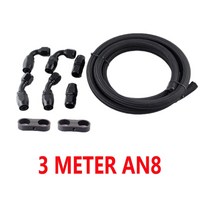 10 FT AN8 나일론 꼰 오일 쿨러 연료 호스 라인 스트레이트 45 90도 회전 피팅 세퍼레이터, [01] 3 METER AN8