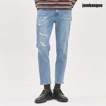 잠뱅이 남성 바이오스톤 엠보 오픈구제 테이퍼드 데님 AK1DTA17-LB
