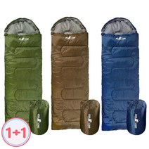 1+1자니 사계절 캠핑 침낭 감성 이불 경량 여름 차박 담요 군용 초보 백패킹 동계 하계, 자니침낭1+1(1300g), 카키+카키