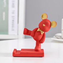 다오브 베어오브제 핸드폰 태블릿 명함 거치대, 킥베어, 레드