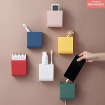 티비엠코리아 리모컨 정리 함 다용도 미니 수납 걸이 부착식 수납 벽걸이 포켓 거치대 홀더 보관 꽂이, 그린