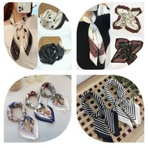 여성 가을 봄 여름 겨울 사각 실크 스카프 미니 쁘띠 명품스타일 스카프