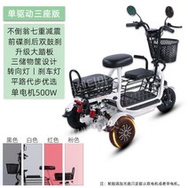 2인승 전기자전거 접이식 전동 48V 출퇴근 세발 유아동승 스쿠터 장보기용 자토바이, 3인승 허브 모터 15A 리튬 배터리